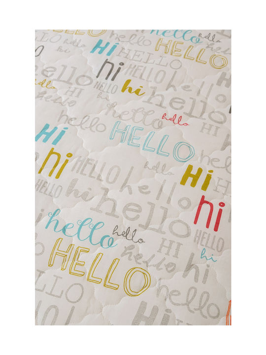 Naf Naf Set Pătură Pentru Copii Single Cu Față De Pernă Hello Albastru Deschis 160x240cm