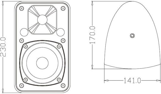GloboStar FDB ES104WT Παθητικά Επιτοίχια Ηχεία 40W (Ζεύγος) Μαύρα
