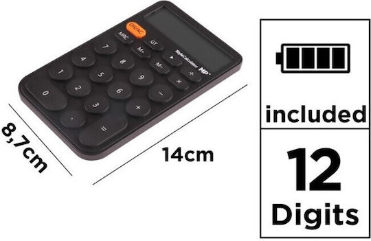 Madrid Papel Calculator 12 Digits in Black Color 1pcs