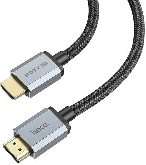 Hoco US03 HDMI 2.1 Ultra High Speed 48Gbps 4K 120Hz HDR VRR Braided Cable HDMI male - HDMI male 1m Μαύρο