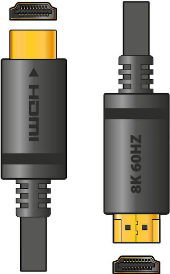 AvLink HDMI 2.1 Ultra High Speed 48Gbps 4K 120Hz HDR VRR Cable HDMI male - HDMI male 1m Μαύρο