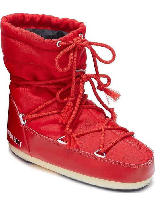 Snow Boots with Laces Light Low Nylon Red