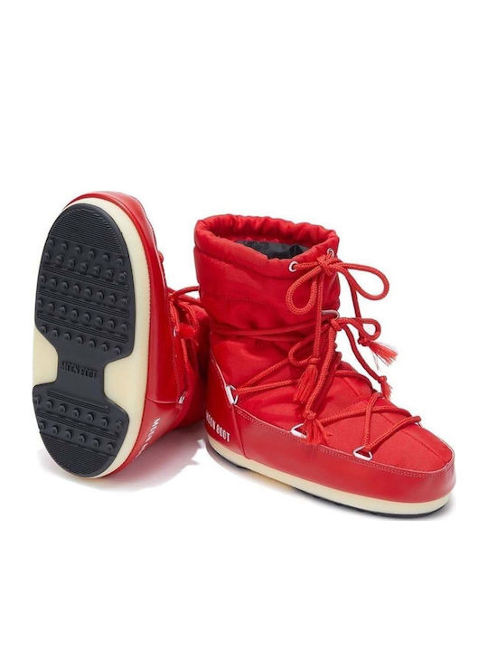 Snow Boots with Laces Light Low Nylon Red