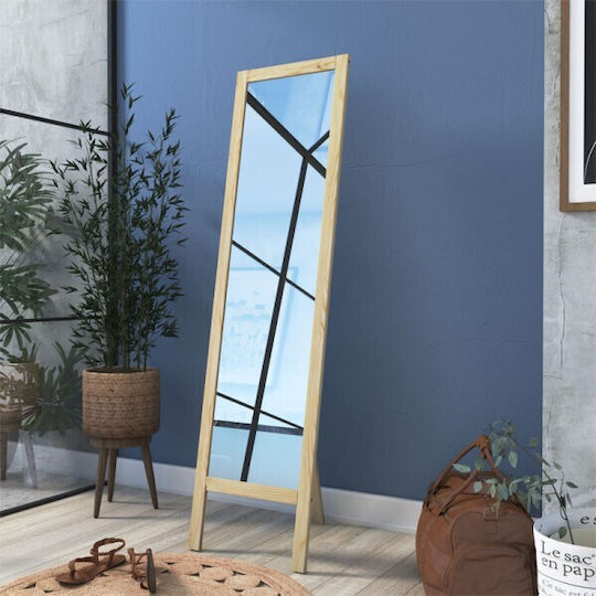 Pakketo Perkin Καθρέπτης με Καρυδί Ξύλινο Πλαίσιο 145x38cm