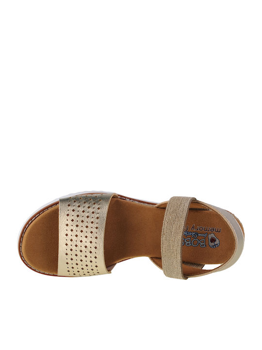Desert Kiss Women's Ankle Strap Platforms Gold