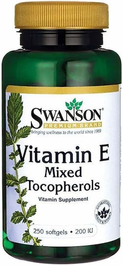 Swanson Vitamin E Mixed Tocopherols Vitamin for Skin & Antioxidant Action 250 caps