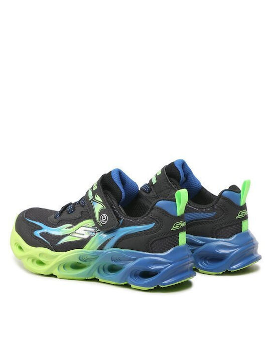 Kids Sneakers Thermo Flash Heat-Flux with Straps & Lights Black