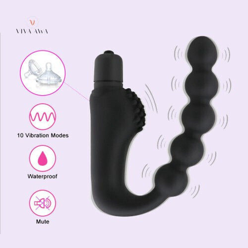 CyprusLoveShop Анални мъниста с вибрация Черни