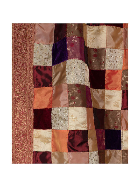 Silk Fashion Curtain with Tunnel 6380 Burgundy 150x275cm