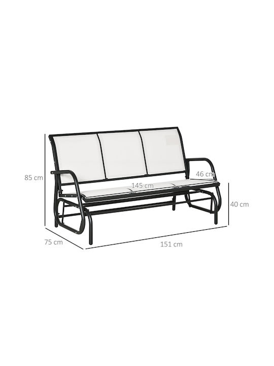 Τριθέσιος Καναπές Εξωτερικού Χώρου 151x75x85cm