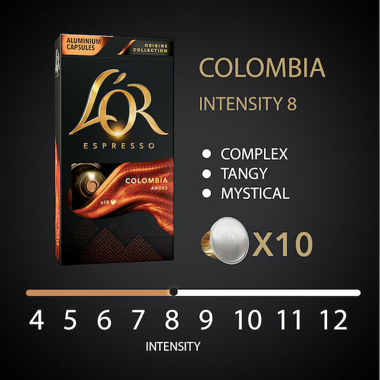 L'Or Κάψουλες Espresso Colombia Andes Συμβατές με Μηχανή Nespresso 10caps