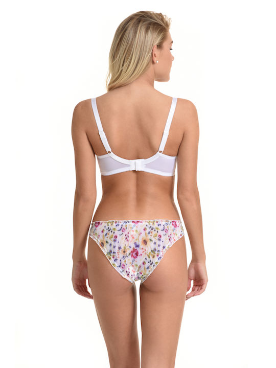 Miss Rosy Dantelat Set de Lenjerie Sutien cu Alunecare Alb