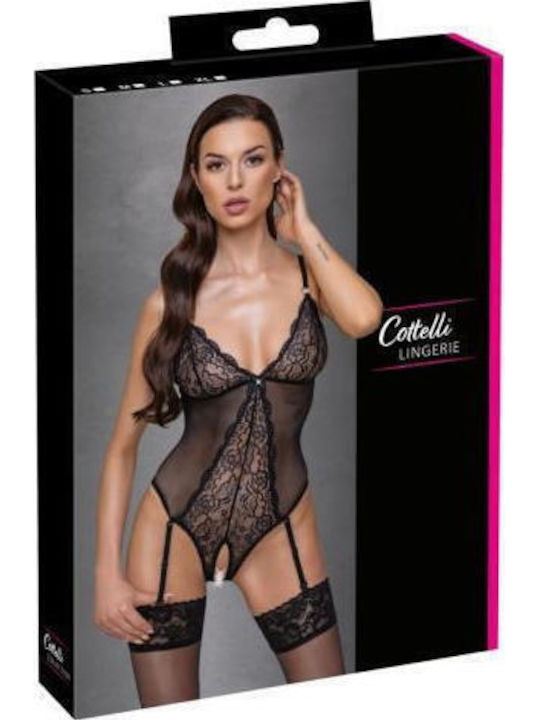 Cottelli Collection Sexy Bodysuit Bodysuit ohne Schrittlänge Black