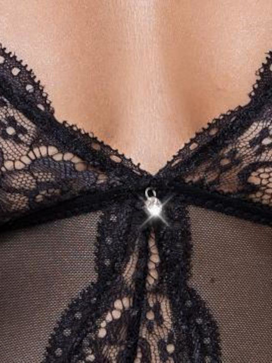 Cottelli Collection Sexy Bodysuit Bodysuit ohne Schrittlänge Black