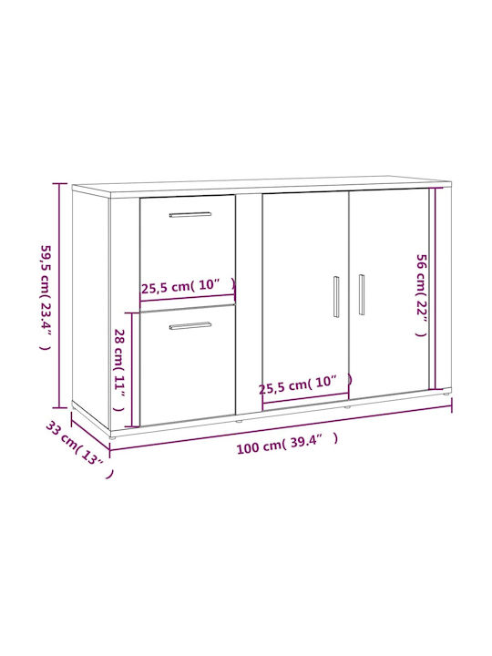 Bufet cu Sertare Stejarii 59.5x33x100cm
