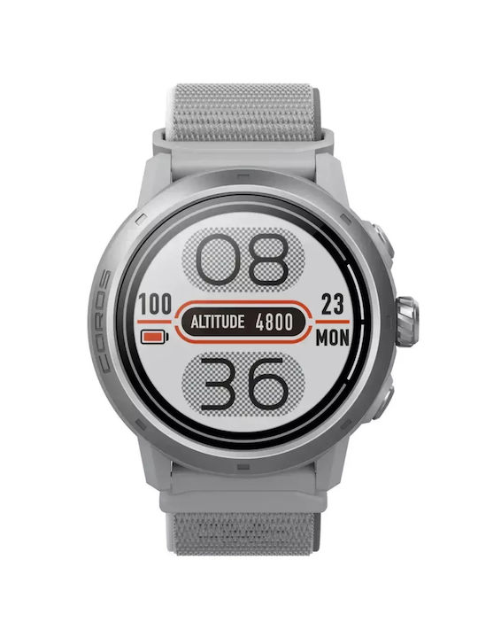Coros Apex2 Pro Aluminium 47mm Αδιάβροχο Smartwatch με Παλμογράφο (Γκρι)