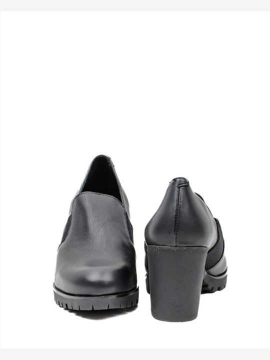 Leather Black Heels Praga-015