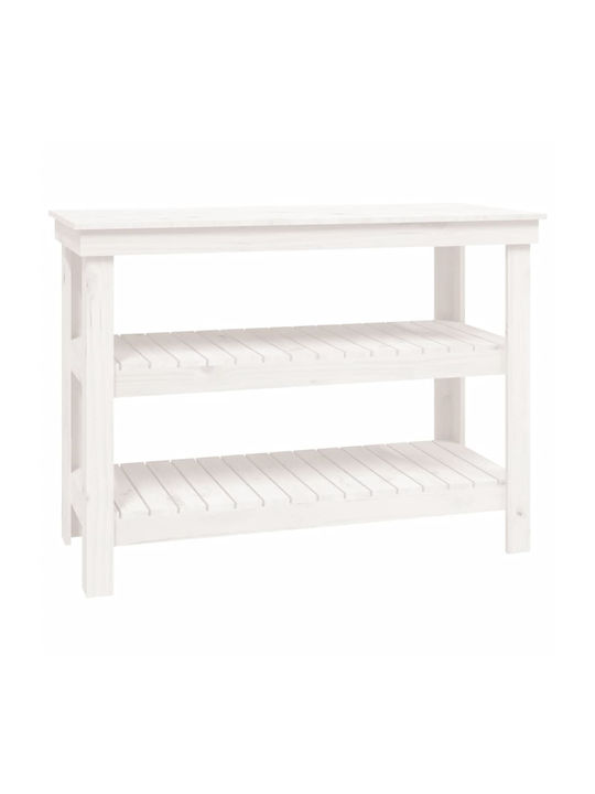 Table Bar from Solid Wood White 110.5x50x80cm