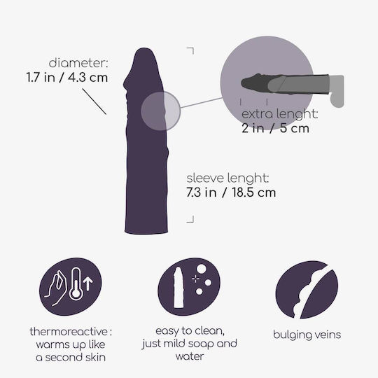 Crushious The Macho Penis Extension Penis Sleeve Flesh 18.5cm