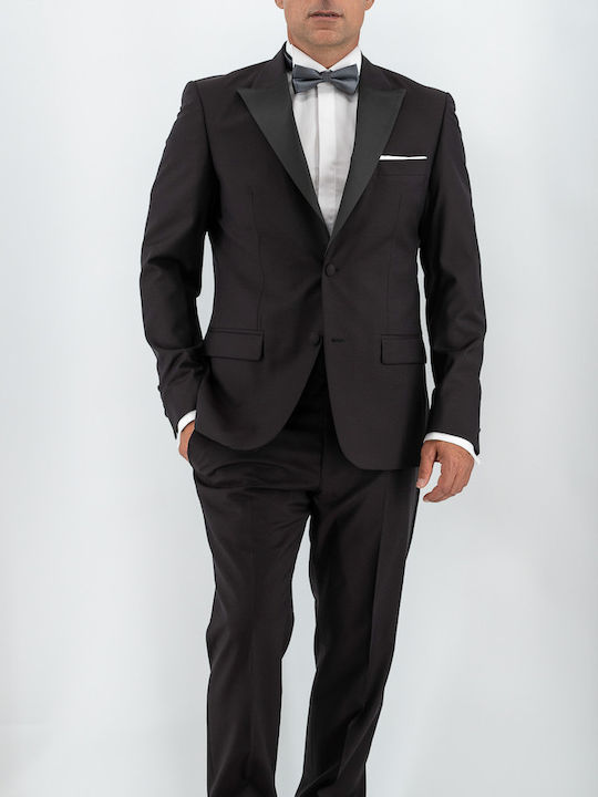 Men's Winter Suit with Vest Burgundy
