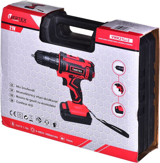 Vertex Δραπανοκατσάβιδο Μπαταρίας 21V 2x1.7Ah
