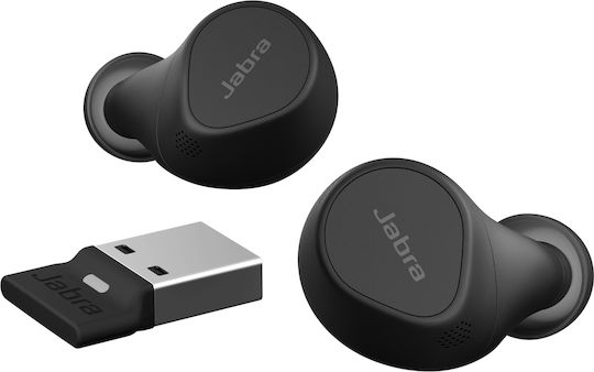 Jabra Evolve2 USB-A UC - Wireless Charging Pad In-Ear Bluetooth-Freisprecheinrichtung Kopfhörer mit Ladeetui Schwarz