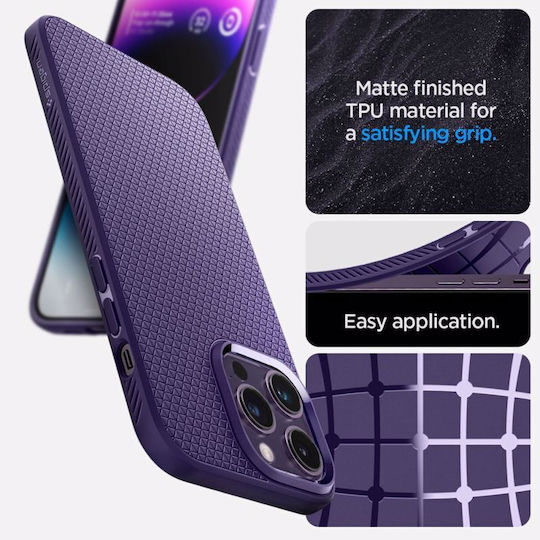 Spigen Liquid Air Umschlag Rückseite Silikon Deep Purple (iPhone 14 Pro Max)