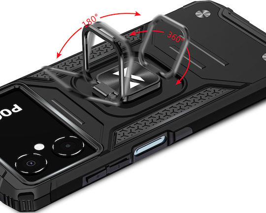 Wozinsky Ring Armor Rückseite Kunststoff Schwarz für Redmi 10 5G