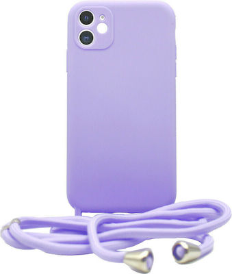 Bodycell Liquid Silicone Back Cover with Strap Violet (iPhone 11 Pro)