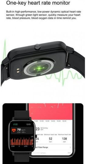 XO H80(s) Smartwatch with Heart Rate Monitor (Black)