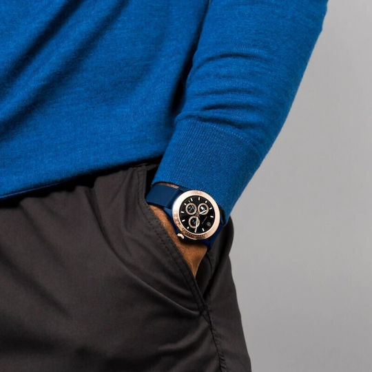 Harry Lime HA07 Aluminium 46mm Smartwatch με Παλμογράφο (Μπλε)