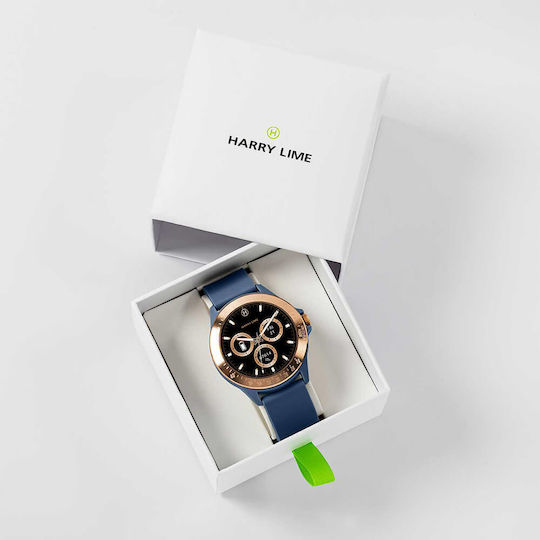 Harry Lime HA07 Aluminium 46mm Smartwatch με Παλμογράφο (Μπλε)