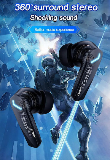 Lenovo GM2 Pro In-ear Bluetooth Handsfree Ακουστικά με Θήκη Φόρτισης Μαύρα