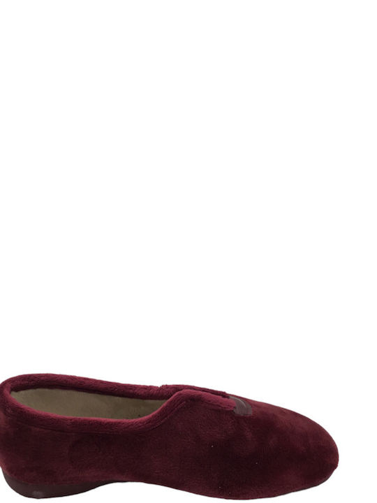 Adam's Shoes Geschlossene Damen Hausschuhe in Burgundisch Farbe