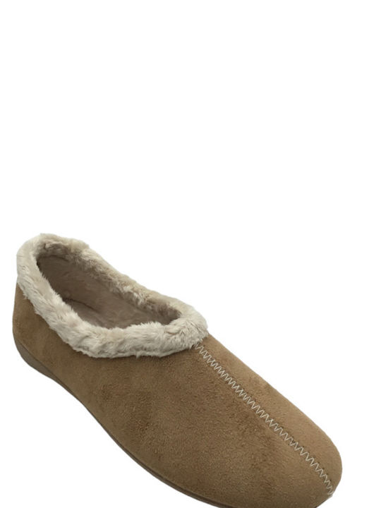 Adam's Shoes Closed-Back Women's Slippers In Beige Colour