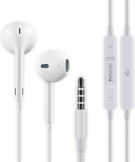 Yesido YH-09 În ureche Handsfree cu Mufă 3.5mm Alb