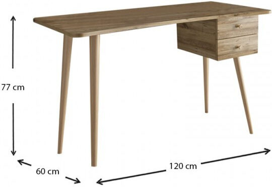 Γραφείο Balbina Ξύλινο Atlantic Pine 120x60x77εκ.