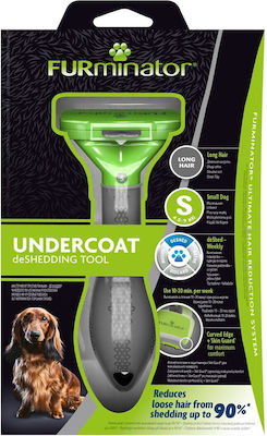 FURminator Undercoat Tool Small Dog Comb for Long-Haired Dogs with Razor for Hair Removal