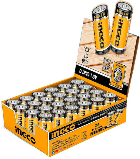 Ingco Αλκαλικές Μπαταρίες D 1.5V 2τμχ