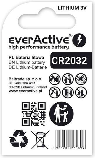 EverActive Batterie Lithium für Uhren CR2032 3V 1Stück