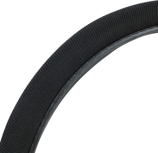 Autoline Auto-Lenkradabdeckung Synthetisch Schwarz mit Schwarzer Naht