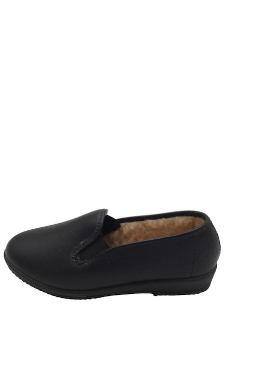 Slippers women's closed winter slippers CUMBRES 92-Polipiel-Black