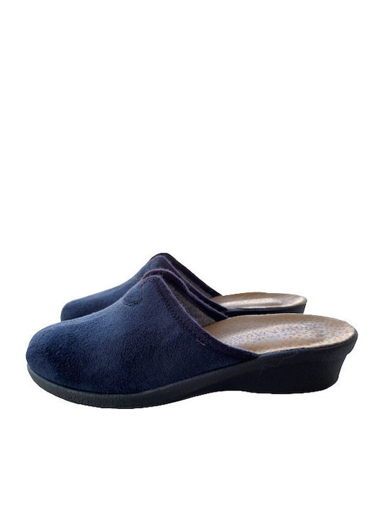 Anatomical Leather Women's Slippers Blue