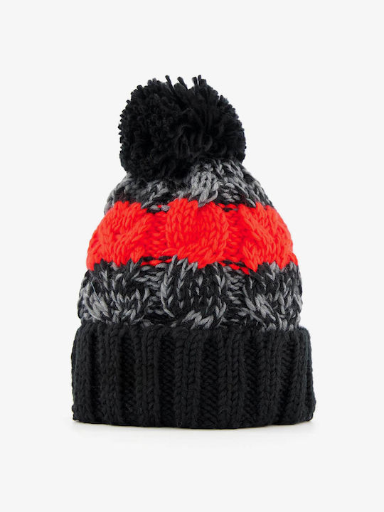 Sinner Jackson Pom Pom Beanie Unisex Beanie with Knit in Black color