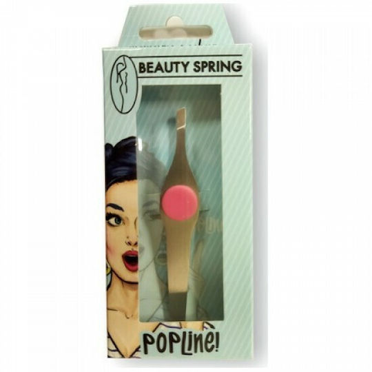 Beauty Spring Augenbrauenpinzette mit Schräger Spitze Punkt Gelb