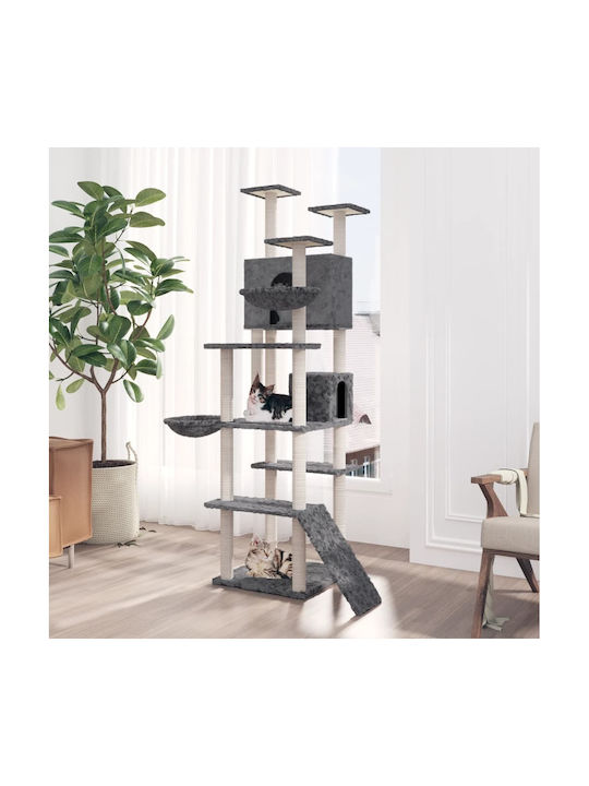 vidaXL Kratzbaum Katzenbäume Gray 8 Ebenen 104x78x191cm