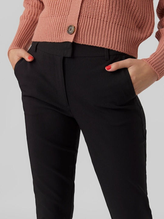 Women's Fabric Trousers Slim Fit Black