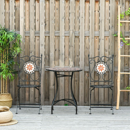 Outsunny Garden & Outdoor Furniture Sets Living Room Set 3 Pieces Orange