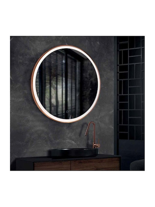 Imex Paris Oglindă de Baie Rotundă Lumini LED Atingere 60x60cm Auriu