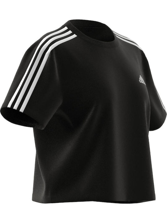 Performance Women's Athletic Crop Top Short Sleeve Black